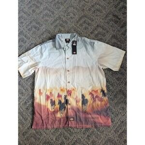 Dickies Mens Horse Graphic Poplin S/S Button Up Shirt A8676K41 Multicolor